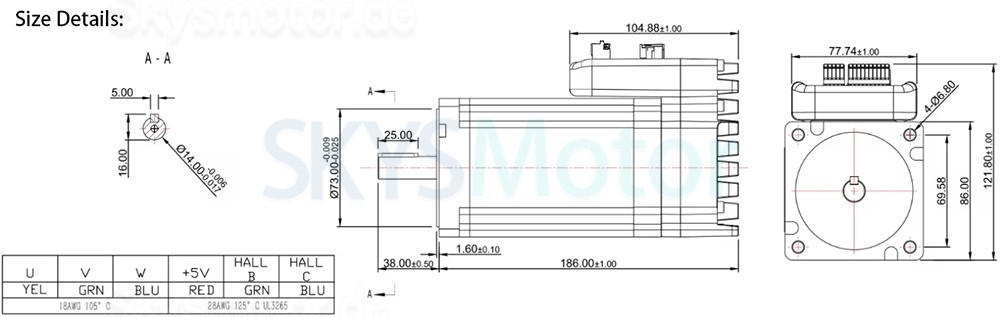 NEMA 34 Integrierter AC Servomotor mit Steuerung JMC iHSV86-30-66-72 660W 2,03N.m 3000U/min 72V 13,1A 86x86mm